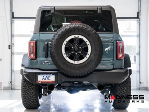 Ford Bronco Performance Exhaust System - Cat Back - Dual Rear Exit - AWE - Black Tips w/ Bash Guard